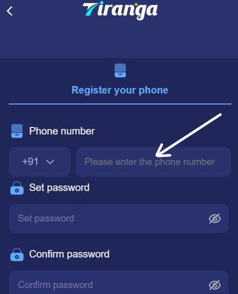 Input your mobile number